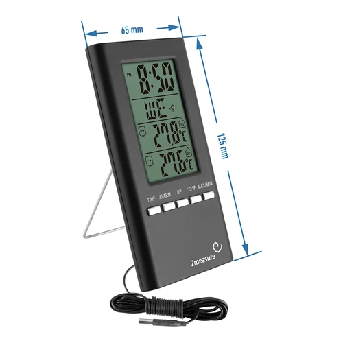 Meteorologická stanica – elektronická, sonda, čierna - 3 ['teplomer s hodinami', ' vnútorný teplomer', ' izbový teplomer', ' vonkajší teplomer', ' závesný teplomer', ' stojaci teplomer']