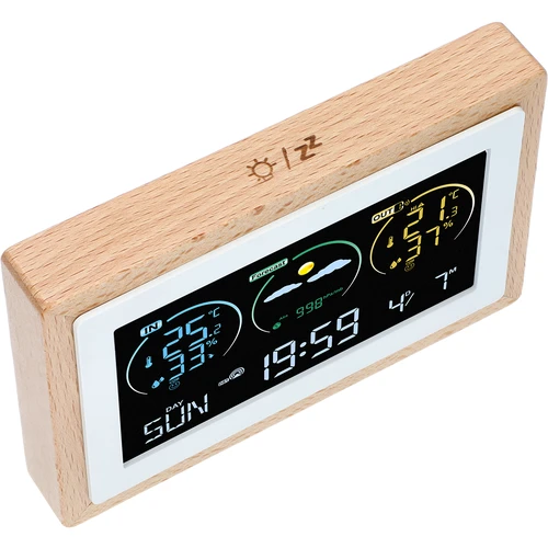Meteorologická stanica (RCC,DCF) - elektronická, bezdrôtová, podsvietená, senzor, biela - 4 ['bezdrôtová meteorologická stanica', ' meranie vonkajšej a vnútornej teploty', ' meranie vlhkosti', ' meteorologická stanica s kalendárom', ' meteorologická stanica s budíkom', ' presná meteorologická stanica', ' meteorologická stanica', ' elektronická meteorologická stanica', ' univerzálna meteorologická stanica', ' ideálny merač počasia']