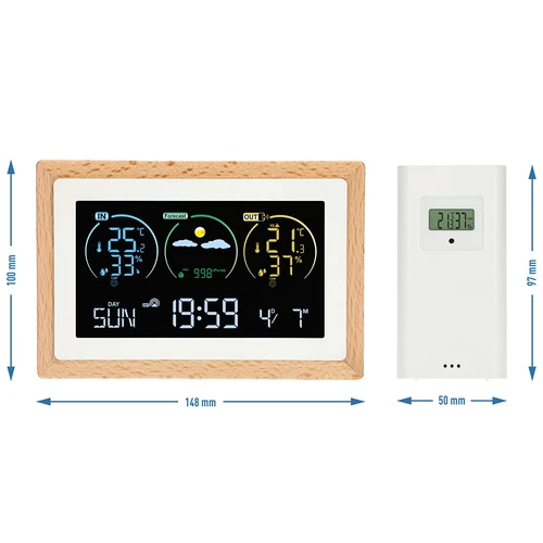 Meteorologická stanica (RCC,DCF) - elektronická, bezdrôtová, podsvietená, senzor, biela - 14 ['bezdrôtová meteorologická stanica', ' meranie vonkajšej a vnútornej teploty', ' meranie vlhkosti', ' meteorologická stanica s kalendárom', ' meteorologická stanica s budíkom', ' presná meteorologická stanica', ' meteorologická stanica', ' elektronická meteorologická stanica', ' univerzálna meteorologická stanica', ' ideálny merač počasia']