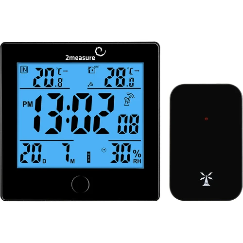 Meteorologická stanica RCC, DCF – elektronická, bezdrôtová, podsvietený senzor, čierna  - 1 ['meteorologická stanica', ' domáca meteorologická stanica', ' teplota', ' teplota prostredia', ' kontrola teploty', ' elektronický teplomer', ' teplomer so senzorom', ' vnútorný teplomer', ' vonkajší teplomer', ' teplomer vonku', ' vlhkomer', ' meteorologická stanica']
