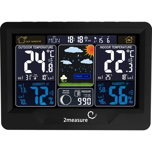 Meteorologická stanica RCC, DCF – elektronická, podsvietená, bezdrôtová, senzor, čierna - 3 ['bezdrôtová meteorologická stanica', ' meteorologická stanica', ' bezdrôtový senzor', ' meranie tlaku', ' meranie vlhkosti', ' meteorologická stanica', ' multifunkčná meteorologická stanica', ' elektronická meteorologická stanica', ' multifunkčný merač poveternostných podmienok', ' praktický darček']