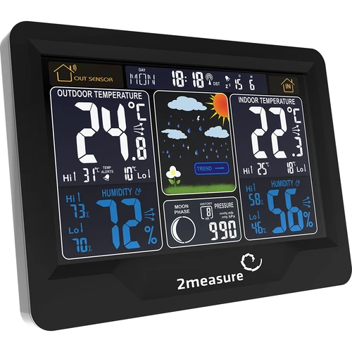 Meteorologická stanica RCC, DCF – elektronická, podsvietená, bezdrôtová, senzor, čierna - 4 ['bezdrôtová meteorologická stanica', ' meteorologická stanica', ' bezdrôtový senzor', ' meranie tlaku', ' meranie vlhkosti', ' meteorologická stanica', ' multifunkčná meteorologická stanica', ' elektronická meteorologická stanica', ' multifunkčný merač poveternostných podmienok', ' praktický darček']