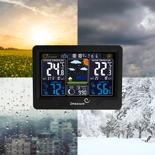 Meteorologická stanica RCC, DCF – elektronická, podsvietená, bezdrôtová, senzor, čierna - 19 ['bezdrôtová meteorologická stanica', ' meteorologická stanica', ' bezdrôtový senzor', ' meranie tlaku', ' meranie vlhkosti', ' meteorologická stanica', ' multifunkčná meteorologická stanica', ' elektronická meteorologická stanica', ' multifunkčný merač poveternostných podmienok', ' praktický darček']