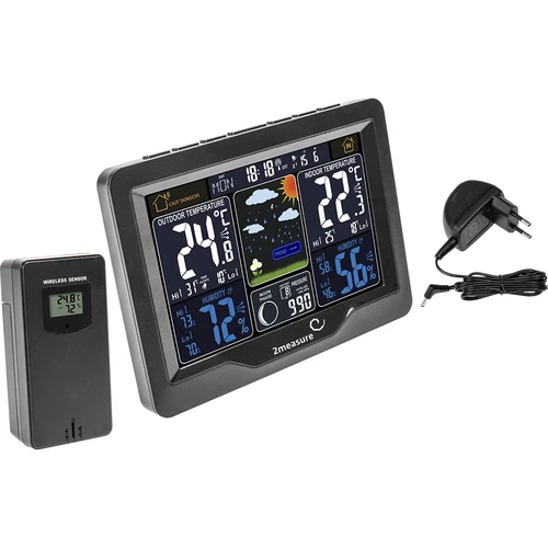 Meteorologická stanica RCC, DCF – elektronická, podsvietená, bezdrôtová, senzor, čierna  - 1 ['bezdrôtová meteorologická stanica', ' meteorologická stanica', ' bezdrôtový senzor', ' meranie tlaku', ' meranie vlhkosti', ' meteorologická stanica', ' multifunkčná meteorologická stanica', ' elektronická meteorologická stanica', ' multifunkčný merač poveternostných podmienok', ' praktický darček']