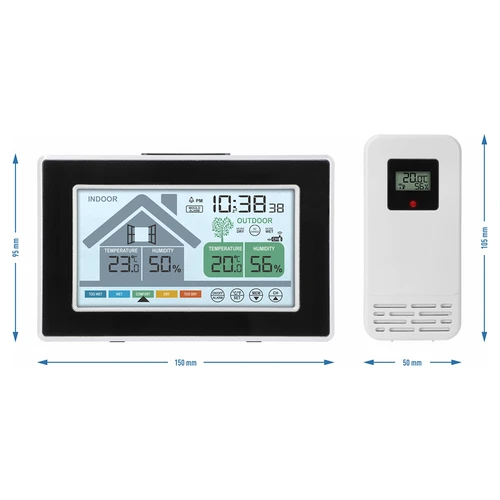 Meteostanica značky Soens – elektronická, s bezdrôtovým vonkajším senzorom - 6