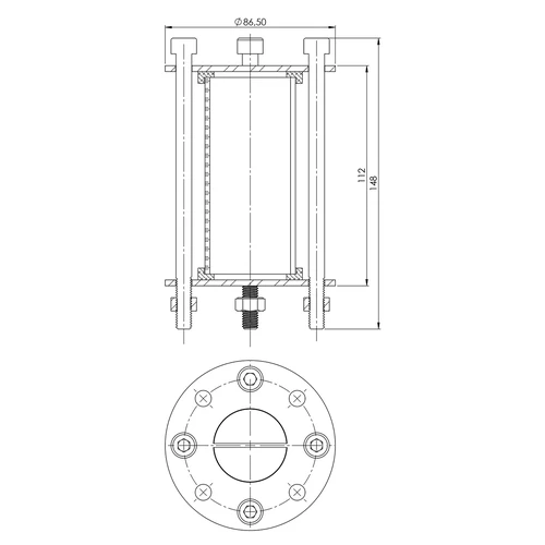 Modul destilátora - priezor - fi 48,3mm dĺ. 100mm - 7 ['priezor destilačný', ' priezor destilátora', ' nerezový priezor', ' baterka do destilátora', ' priezor s baterkou', ' gin', ' aromatizácia destilátov', ' baterka']