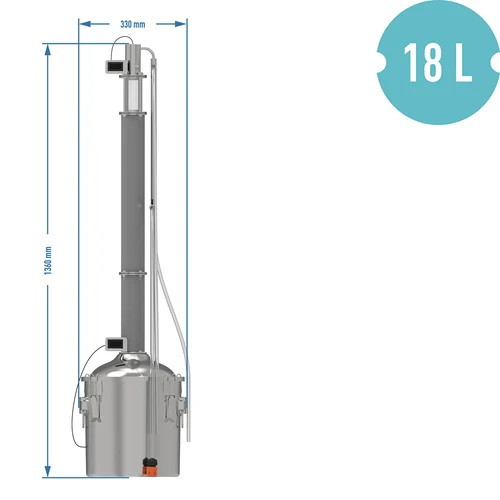 Modulárny destilátor Convex 18 L Baldur - 16 ['súprava na destiláciu', ' destilátor nerezová oceľ', ' destilačné zariadenie', ' destilátor na vodu', ' destilovaná voda', ' prizmatické pružiny', ' destilátor browin', ' alkoholové destilátory', ' Liebigov chladič', ' Libigov chladič', ' znížený odber', ' destilačné okienko', ' baterka na destilátor', ' aromatizácia destilátov']