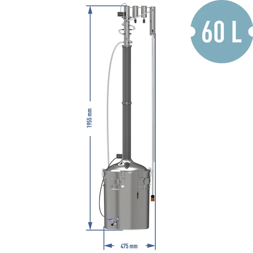 Modulárny destilátor Convex elektrický 60 L - Perun XXL - 16 ['destilátor Browin', ' modulárne destilátory', ' destilátor s oddeľovačmi', ' modulárny destilátor', ' oddeľovače pre destilátor', ' čistý destilát', ' destilačná súprava', ' vypuklé veko', ' veko typu convex', ' destilačná nádoba s vekom', ' súprava na destiláciu', ' destilačná súprava na rozšírenie', ' destilácia na rôznych zdrojoch tepla', ' destilátor 60 L', ' studené prsty']