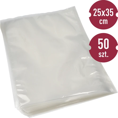Moletované vrecia do vákuovej zváračky 25 x 35 cm, 50 ks  - 1 ['vrecia moletované', ' vrecia do vákuovej zváračky', ' vrecká na vákuové balenie', ' vrecká na potraviny', ' fólie do zváračky', ' vákuové balenie', ' skladovanie potravín doma', ' fólie na zváranie', ' moletované fólie', ' výhody vákuového balenia', ' vrecká do zváračky', ' prečo sa oplatí baliť vákuovo', ' skladovanie výrobkov a potravinových produktov', ' ako baliť potraviny']