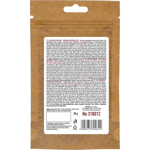 Na vidiecku klobásu, 20g - 2 ['bylinky a koreniny', ' koreniny na klobásu', ' koreniny na vidiecku klobásu', ' korenina na mäso', ' bylinky na mäso']