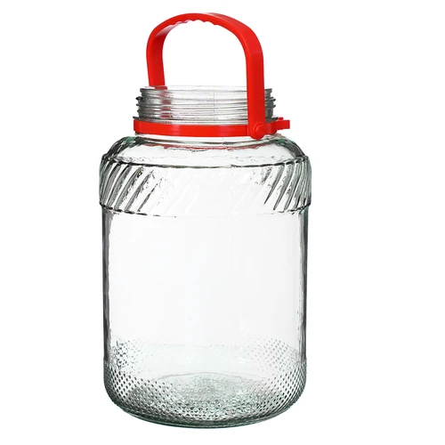 Nádoba 5 L s plastovým vekom - 2 ['veľká nádoba', ' veľký pohár', ' veľká sklenená nádoba', ' nádoba na zaváranie', ' na kvasenie', ' na uhorky', ' na kapustu', ' priemyselná nádoba', ' nádoba s kliešťami', ' nádoba kliešte', ' kliešte na uhorky']