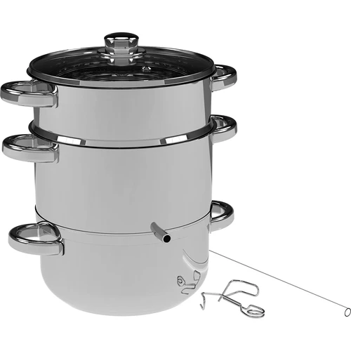 Nerezový odšťavovač s parným hrncom 5 L  - 1 ['parný odšťavovač', ' parný hrniec', ' nerezový odšťavovač', ' odšťavovač indukcia', ' plynový sporák', ' 5 L', ' na šťavy', ' domáca šťava']