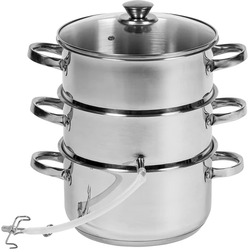 Nerezový odšťavovač s parným hrncom 5 L - 2 ['parný odšťavovač', ' parný hrniec', ' nerezový odšťavovač', ' odšťavovač indukcia', ' plynový sporák', ' 5 L', ' na šťavy', ' domáca šťava']