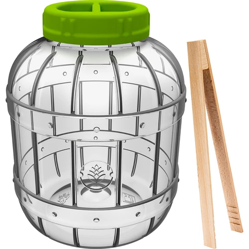 Nerozbitná, multifunkčná nádoba na kvasenie + kliešte, 5L  - 1 ['kvasené uhorky', ' kvasený karfiol', ' kvasená repa', ' repný kvások', ' plastová nádoba', ' plastový pohár', ' domáce kvaseniny', ' nádoba 5L', ' nádoba s certifikátom na kvasenie', ' kliešte na uhorky', ' nádoba s kliešťami']