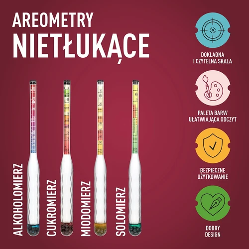 Nerozbitný medomer s skúmavkou, rozsah merania 10-50°Blg - 6 ['medomer', ' nerozbitný medomer', ' bezpečný medomer', ' nerozbitný merač na medy', ' areometer na medoviny', ' meranie balinga medov', ' prístroj na meranie cukru', ' jednoduché meranie cukru v medovinách', ' meranie cukru v medovej mladine', ' meranie obsahu cukru', ' ukazovateľ obsahu cukru v nastaveniach', ' medomer s čitateľnou stupnicou', ' aký medomer vybrať', ' darček pre výrobcu nápojov', ' inovatívny merač na medoviny', ' ukazovateľ na medy', ' na výrobu medovín']