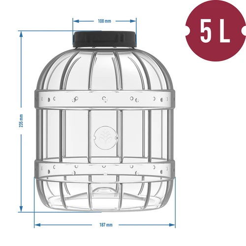 Nerozbitný, viacúčelový pohár s čiernym viečkom, 5L - 4 ['poháre na zaváraniny', ' pohár', ' pohár na uhorky', ' na likéry', ' pohár 5l', ' pohár s certifikátom', ' nerozbitný pohár', ' univerzálny pohár', ' viacúčelový pohár', ' pohár na zaváraniny', ' plastový pohár', ' ľahký pohár']