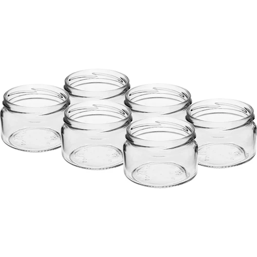 Nízka nádoba 200ml - s čiernym viečkom fi 82/6, 6ks. - 4 ['nízka nádoba', ' sklenená nádoba', ' nádoba 200 ml', ' twist-off viečko', ' nádoba na džemy', ' nádoba na skladovanie', ' domáce konzervy', ' nádoba na slede', ' nádoba na šalát', ' nádoba na dezert']
