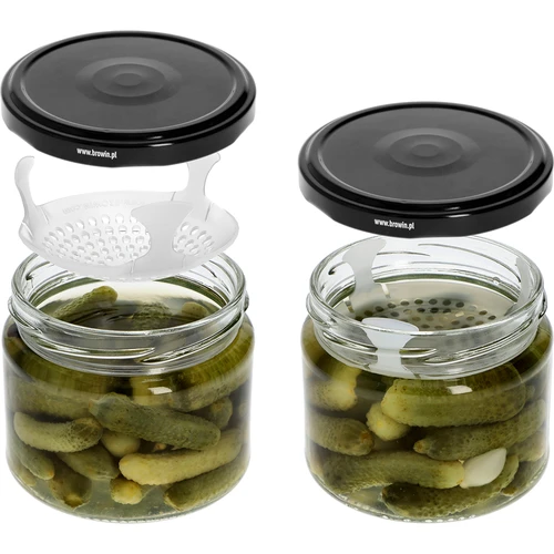Nízka nádoba 330ml - s čiernym viečkom fi 82/6, 6ks. - 6 ['nízka nádoba', ' sklenená nádoba', ' nádoba 330ml', ' twist-off viečko', ' nádoba na džemy', ' nádoba na skladovanie', ' domáce konzervy', ' nádoba na slede', ' nádoba na šalát', ' nádoba na dezert']