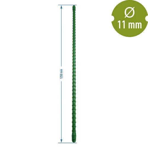 Oceľová tyčka potiahnutá PE 1,25m x 11mm - 2 ['oceľová podpora pre rastliny', ' tyčka pre rastliny', ' tyčka pre kvety', ' tyčky pre kvetináče', ' tyčka pre rastliny castorama']