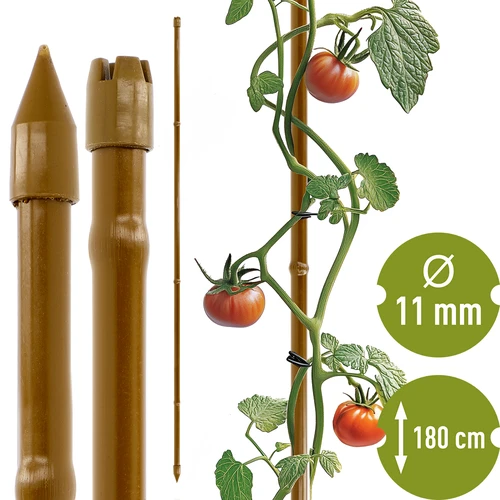 Oceľová tyčka potiahnutá v tvare bambusu, 180 cm x 11mm  - 1 ['záhradná tyčka', ' tyčka na rastliny', ' podpora na rastliny', ' záhradná podpora', ' kovové záhradné podpory', ' podpora na popínavé rastliny', ' podpory na popínavé kvety', ' kovové podpory na kvety', ' kovové tyčky potiahnuté', ' potiahnutá tyčka na rastliny', ' oceľová tyčka v tvare bambusu', ' záhradné príslušenstvo', ' ako sa starať o rastliny', ' odporúčané tyčky na rastliny', ' zelená tyčka', ' oceľové tyčky a la bambus', ' bambusové tyčky', ' tyčky v tvare bambusu', ' podpora v tvare bambusu']