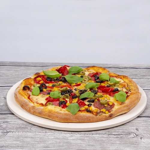 Okrúhly kameň na pizzu, vyrobený z kordieritu, priemer 33 cm - 18 ['na pečenie pizze', ' keramický kameň na pizzu', ' kameň na pizzu z keramiky', ' talianska pizza', ' na pečenie chleba', ' na darček', ' okrúhly kameň na pizzu']