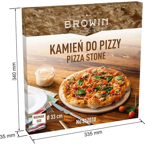 Okrúhly kameň na pizzu, vyrobený z kordieritu, priemer 33 cm - 8 ['na pečenie pizze', ' keramický kameň na pizzu', ' kameň na pizzu z keramiky', ' talianska pizza', ' na pečenie chleba', ' na darček', ' okrúhly kameň na pizzu']