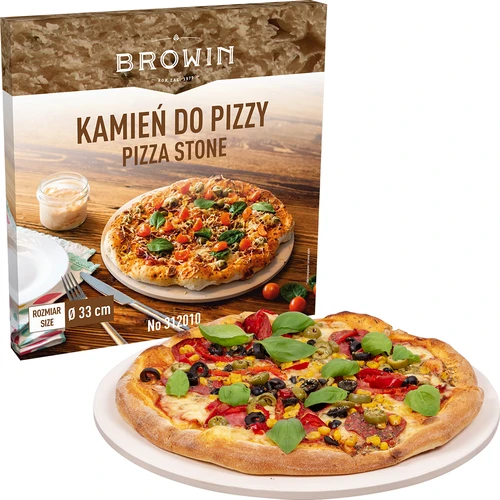 Okrúhly kameň na pizzu, vyrobený z kordieritu, priemer 33 cm - 6 ['na pečenie pizze', ' keramický kameň na pizzu', ' kameň na pizzu z keramiky', ' talianska pizza', ' na pečenie chleba', ' na darček', ' okrúhly kameň na pizzu']