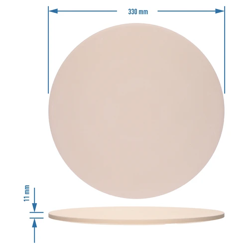 Okrúhly kameň na pizzu, vyrobený z kordieritu, priemer 33 cm - 7 ['na pečenie pizze', ' keramický kameň na pizzu', ' kameň na pizzu z keramiky', ' talianska pizza', ' na pečenie chleba', ' na darček', ' okrúhly kameň na pizzu']