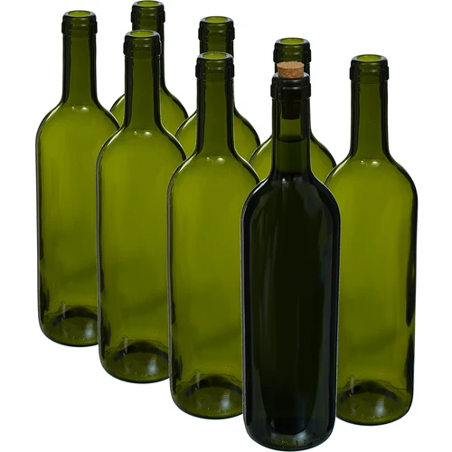 Olivová fľaša na víno 0,75 L - balenie 8 ks - 2 ['fľaše', ' fľaša', ' sklenená fľaša', ' fľaše na víno', ' fľaša na víno', ' prázdna fľaša na víno', ' sklenená fľaša na víno', ' zátka fľaše na víno', ' prázdne fľaše', ' zelené fľaše', ' zelená fľaša']