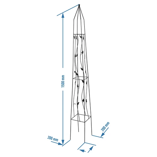 Ozdobná pergola - Pyramída, 150 cm - 4 ['podpora pre rastliny', ' pre popínavé rastliny', ' pre pestovanie rastlín', ' pre ruže', ' pre paradajky', ' pre kríky']