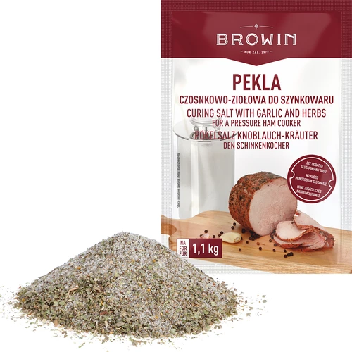 Peklosoľ Pekel cesnakovo-bylinkový do šunkovaru, 100 g - 3 ['pekel', ' nakladanie', ' pekel na šunku', ' pekel na šunkovar', ' pekel na mäso', ' peklosoľ', ' nálev na nakladanie mäsa', ' nálev na nakladanie mäsa recept', ' suché nakladanie', ' soľ na nakladanie']