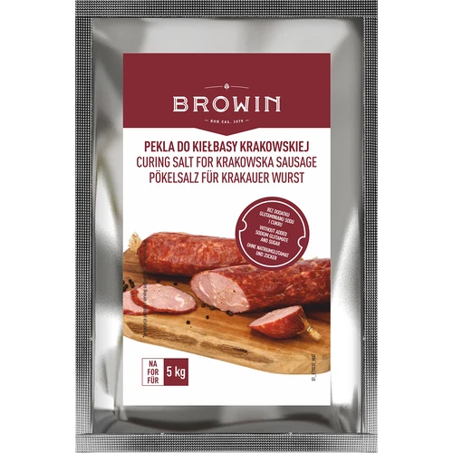 Peklosoľ Pekel na krakovskú klobásu - 115 g  - 1 ['pekel', ' nakladanie', ' pekel na klobásu', ' pekel na krakovskú klobásu', ' pekel na mäso', ' peklosoľ', ' soľ na nakladanie mäsa', ' recept na nakladanie mäsa', ' suché nakladanie', ' soľ na nakladanie']