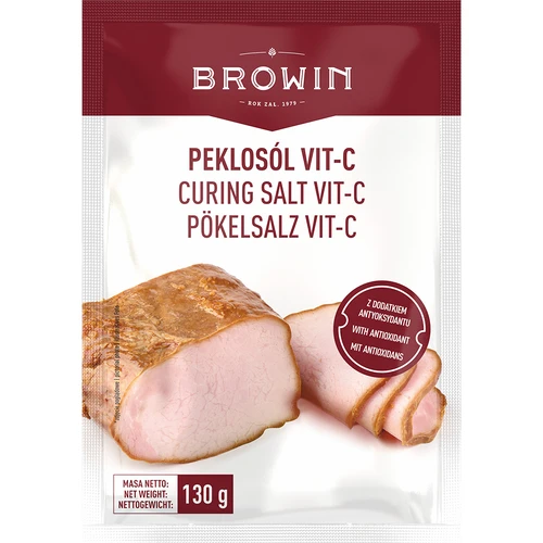 Peklosól Vit-C - 130 g  - 1 ['peklosól', ' pekla', ' soľ na nakladanie', ' pekla do mäsa', ' peklosól do mäsa', ' konzervácia mäsa', ' konzervácia mias', ' konzervácia údenín', ' na nakladanie', ' nálev na nakladanie', ' vitamín C', ' askorbát sodný']