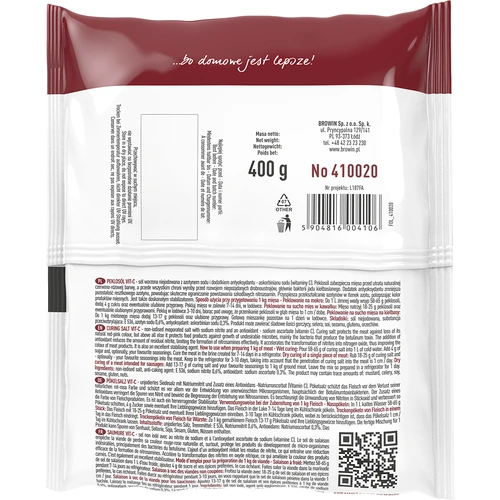 Peklosól Vit-C - 400 g - 2 ['peklosól', ' pekla', ' soľ na nakladanie', ' nakladacia soľ', ' soľ na mäso', ' nakladacia soľ na mäso', ' konzervácia mäsa', ' konzervácia mias', ' konzervácia údenín', ' na nakladanie', ' nakladacia zálievka', ' vitamín C', ' askorbát sodný']