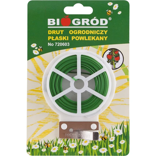 Plochý záhradný drôt, povlečený PVC 50m x 2mm - 3 ['záhradný drôt', ' zelený drôt', ' tenký záhradný drôt', ' elastický záhradný drôt', ' drôt v obale', ' PVC drôt', ' galvanizovaný drôt', ' zelený drôt', ' upevňovací drôt', ' napínací drôt', ' ťažný drôt', ' povlečený drôt']