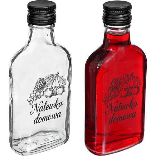 Fľaša – ploskačka 200 ml so skrutkovacím uzáverom, potlač „Domáca nalievka“, 1 ks. - 2
