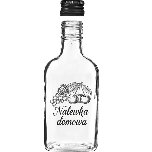 Fľaša – ploskačka 200 ml so skrutkovacím uzáverom, potlač „Domáca nalievka“, 1 ks. - 3