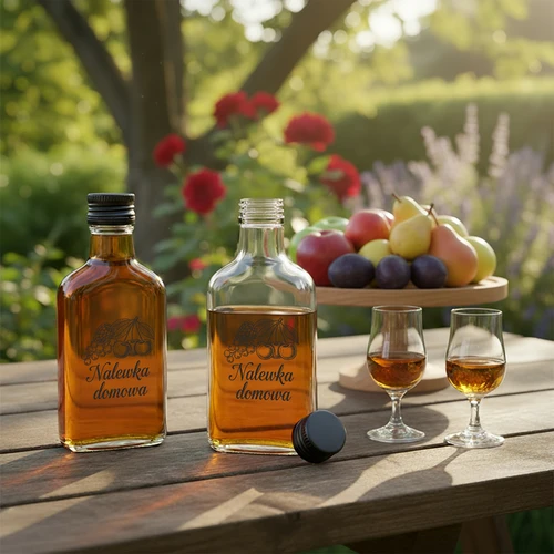 Fľaša – ploskačka 200 ml so skrutkovacím uzáverom, potlač „Domáca nalievka“, 1 ks. - 5