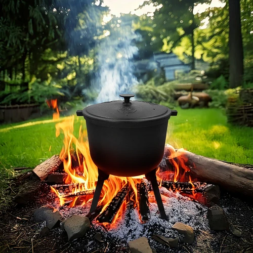Poľovnícky liatinový kotlík so smaltovaným vnútrom, 8 L - 6 ['liatinový kotlík', ' kotlík na ohnisko', ' maďarský kotlík', ' poľovnícky hrniec', ' smaltovaný kotlík', ' poľovnícky kotlík', ' kotlík so smaltovaným vnútrom', ' liatinové nádoby', ' liatinové nádoby so smaltom', ' varenie v kotlíku', ' varenie nad ohňom', ' varenie v prírode', ' najlepší kotlík', ' darček', ' gril']
