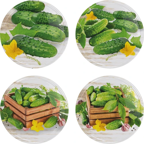 Pohár 1,5 L, fi 82/6 s farebným viečkom + kliešte - 3 ['sklenený pohár', ' pohár s viečkom', ' pohár na nakladanie uhoriek', ' pohár na uhorky', ' pohár s kliešťami', ' kliešte na uhorky', ' kuchynské kliešte']