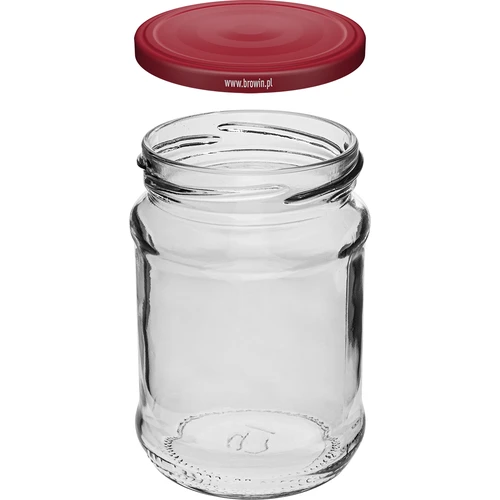Pohár 250 ml fi66/4 viečko bordo - 6 ks. - 3 ['súprava pohárov', ' poháre na kvasenie', ' poháre na džemy', ' poháre s viečkami', ' poháre fi 66', ' poháre s viečkami 4 úchyty', ' poháre s bordovými viečkami', ' na zaváranie', ' na konzervovanie', ' nádoba na korenie']