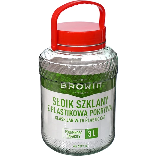Pohár 3 L s plastovým vekom - 3 ['veľký pohár', ' veľký pohár', ' pohár veľký', ' veľká nádoba', ' veľká sklenená nádoba', ' nádoba na zaváraniny', ' na kvasenie', ' na uhorky', ' na kapustu', ' priemyselná nádoba', ' nádoba s kliešťami', ' nádoba kliešte', ' kliešte na uhorky']