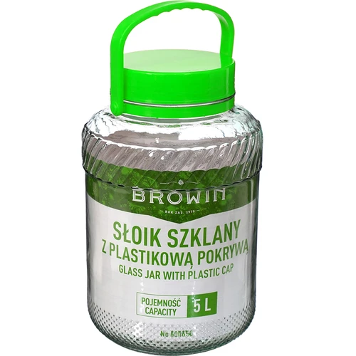 Pohár 5 L s kliešťami - zelené viečko - 2 ['veľký pohár', ' veľký pohár', ' pohár veľký', ' veľká nádoba', ' veľká sklenená nádoba', ' nádoba na zaváraniny', ' na kvasenie', ' na uhorky', ' na kapustu', ' priemyselná nádoba', ' nádoba s kliešťami', ' nádoba kliešte', ' kliešte na uhorky']