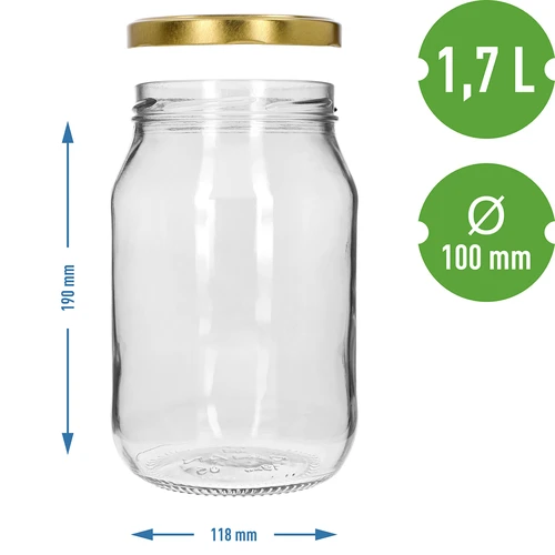 Pohár TO 1,7 l so zlatým viečkom fi 100/6, 1 ks - 4