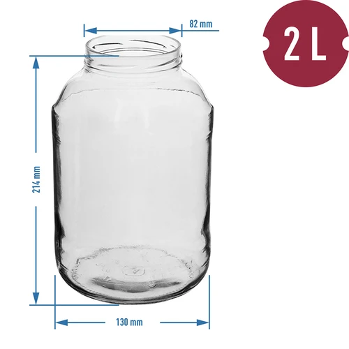Pohár TO 2 L, fi 82/6 s farebným viečkom + kliešte - 2 ['dóza', ' sklenená dóza', ' sklenený pohár', ' pohár s viečkom', ' pohár na nakladanie uhoriek', ' pohár na uhorky', ' pohár na likéry', ' dóza na likéry', ' pohár s kliešťami', ' kliešte na uhorky', ' kuchynské kliešte']