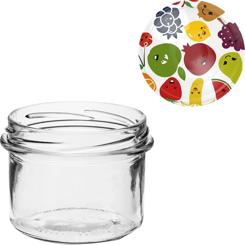Pohár TO 235 ml s farebným viečkom fi82 - 6ks. - 8 ['sklenený pohár', ' ozdobné viečka', ' na zaváraniny', ' na zaváranie', ' na džemy', ' sada pohárov']
