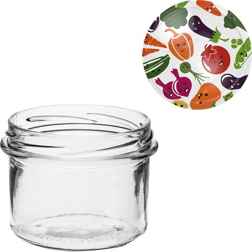 Pohár TO 235 ml s farebným viečkom fi82 - 6ks. - 9 ['sklenený pohár', ' ozdobné viečka', ' na zaváraniny', ' na zaváranie', ' na džemy', ' sada pohárov']
