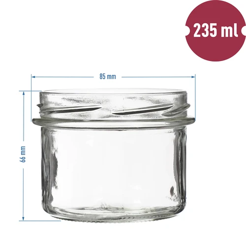 Pohár TO 235 ml s farebným viečkom fi82 - 6ks. - 5 ['sklenený pohár', ' ozdobné viečka', ' na zaváraniny', ' na zaváranie', ' na džemy', ' sada pohárov']