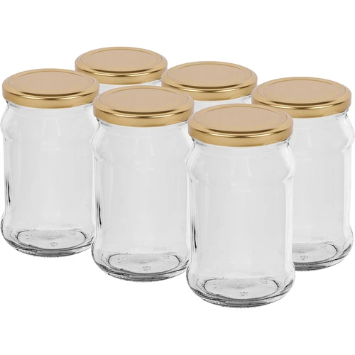Pohár TO 300 ml so zlatým viečkom fi 66 - 6ks.  - 1 ['pohár na zaváraniny', ' pohár 300 ml', ' pohár s viečkom', ' pohár so zlatým viečkom', ' kuchynský pohárik', ' sklenený pohár', ' pohár na drobnosti', ' pohár na džem', ' pohárik na korenie', ' pohárik na bylinky', ' poháre so závitom', ' malé poháre']
