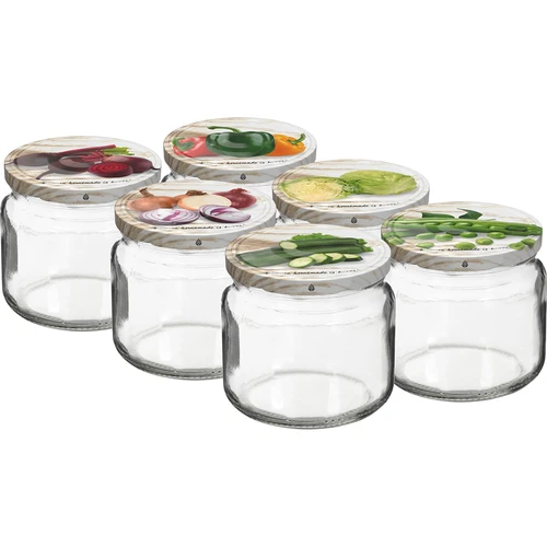 Pohár TO 370 ml s farebným viečkom fi82/6- 6 ks.  - 1 ['poháre', ' malé poháre', ' pohárik', ' sklenený pohár', ' sklenené poháre', ' pohár s viečkom', ' poháre na zaváraniny', ' pohár na zaváranie', ' poháre na zaváranie', ' poháre na korenie', ' pohár na džem', ' pohár na konfitúry', ' pohár na med', ' pohárik na med']